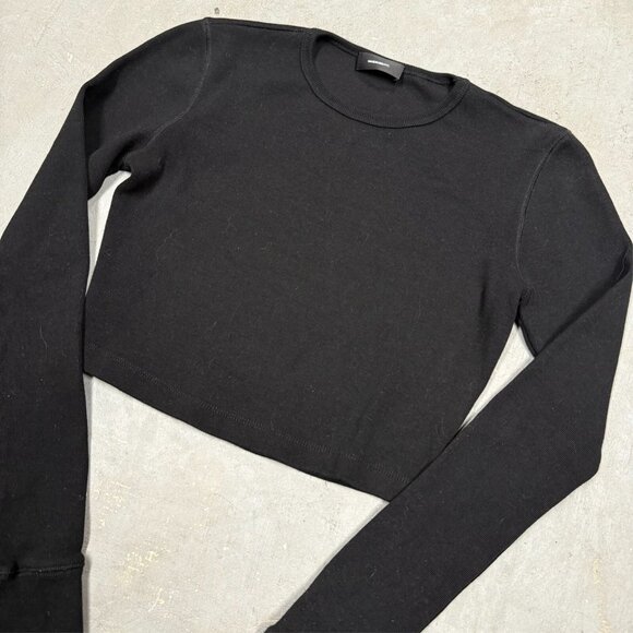 WARDROBE.NYC Cropped Sweatshirt Black Cotton Medium - Picture 3 of 7